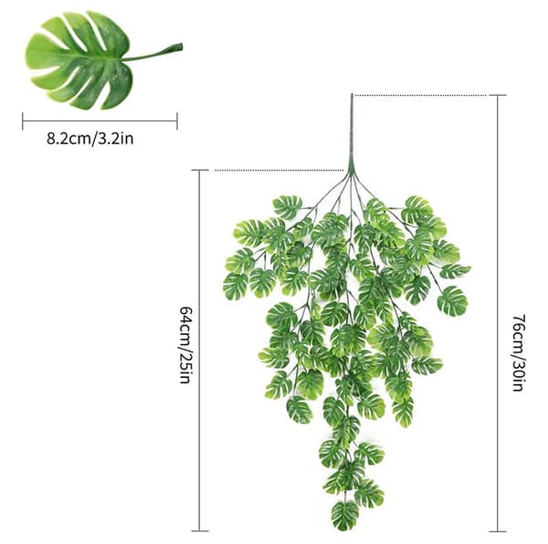 2 stk. kunstig efeu plantevin 76cm lysegrøn