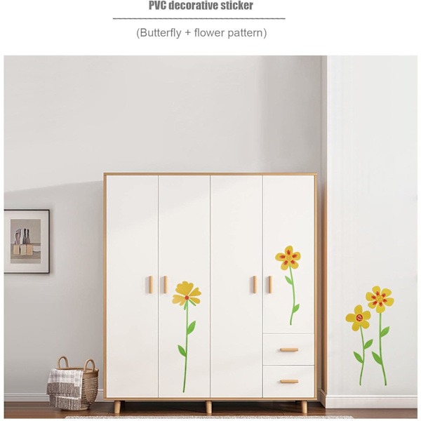 2 st Blommor Fjäril Dekorationer för Soptunnor
