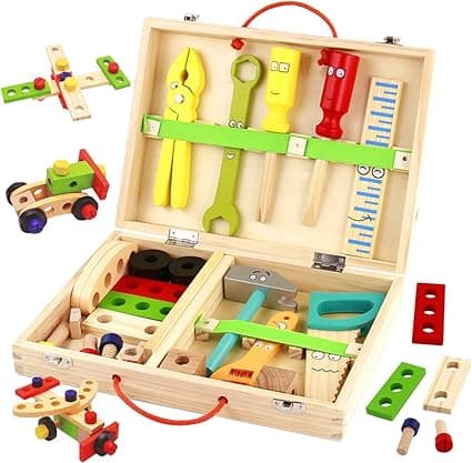 Leksaker för barn i trä - DIY 3D verktygslåda för barn att bygga
