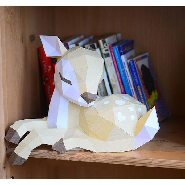1 kpl Peura ja Kuu Paperiveistos 3D Paperimalli Paperi
