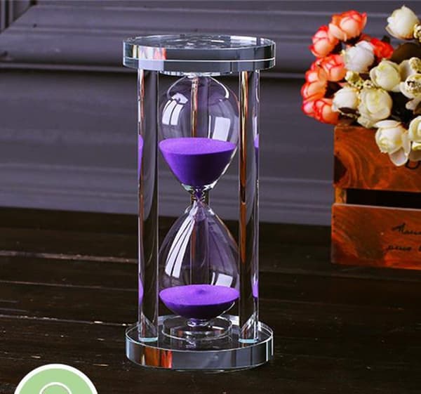 1 stycke transparent kristall timglas sandklocka