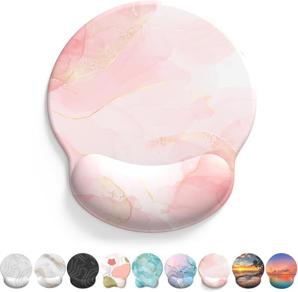 Musematte, Ergonomisk Musematte med Gel Wrist Rest Støtte, Gaming Musematte med Lycra Overflate, Sklisikker PU-Base