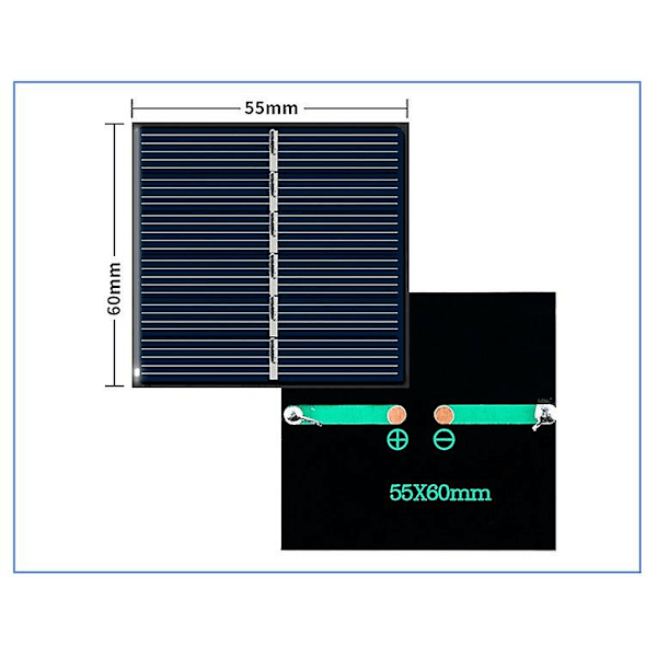 6 stk. 60x55mm Mikro Mini Solcellepaneler, 3v 0,3w Til Solenergi, Hjemme DIY, Videnskabelige Projekter, Legetøj, Batterilader