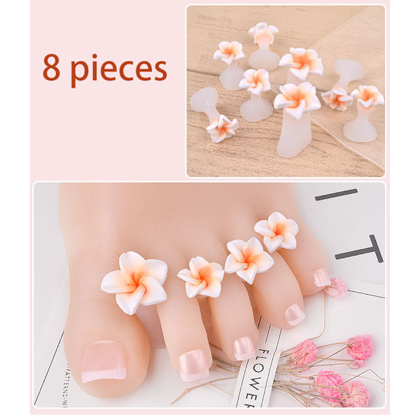 8-pack Mjuka Silikon Tåseparatorer Finger Tåseparator