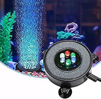 LED Akvarium Luftsten Lys, Multi-farvet Luftboble Sten Disk til Fisk