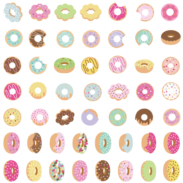 50 Donuts Graffiti Dekaler Vattenkopp Dator Kylskåp DIY