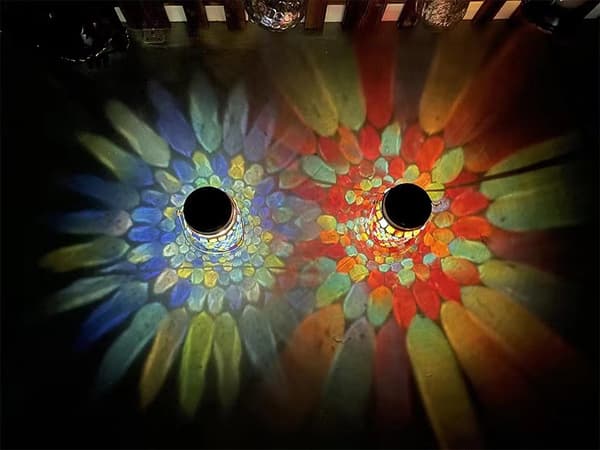 Solcellemosaikk Hage Lanterne Sol Mason Sollysbeholder Utendørs