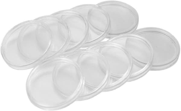 100 stk. 40mm transparente mønter små runde æsker møntsamling