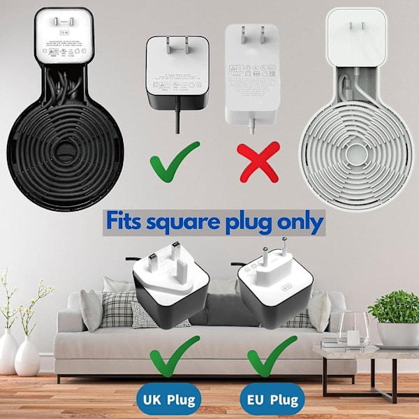 2X Svart Veggbrakett for Echo Dot 3, Smart Hjem Veggmontering
