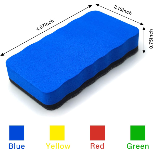 Magnetic whiteboard eraser with thick felt pad, used for