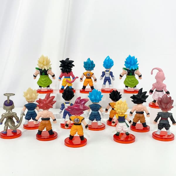 Dragon Ball Z 16-delt Actionfigur Sæt, 3-tommer Samleobjekter til Kagepynt & Gaveposer