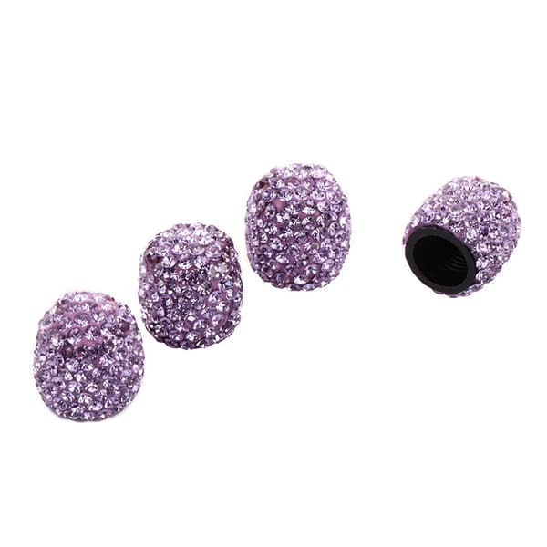 4 stk. Bling Dekkventilhetter Håndlaget Krystall Rhinestone
