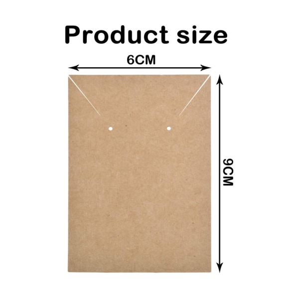6*9cm kvadratiske ørepynt- og halskjede-kort i kraftpapir, blanke