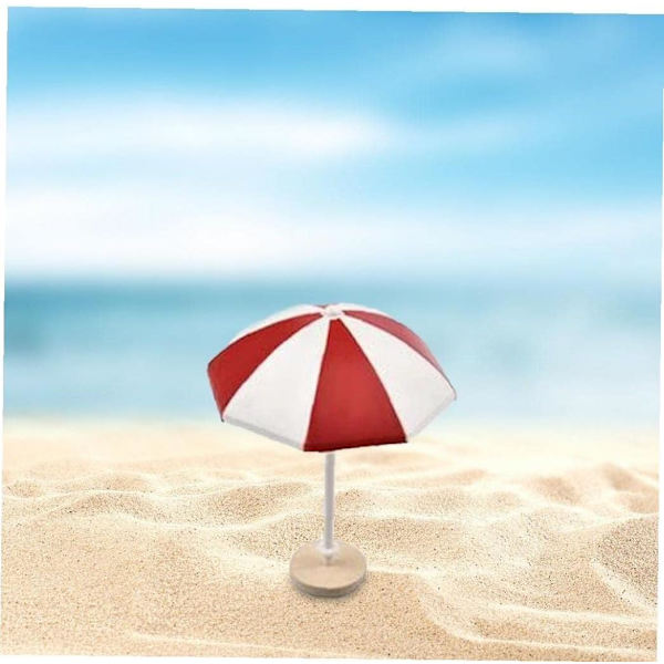 3 stk Miniatyr Strandparasoll Dukkehustpynt Mini Parasoll