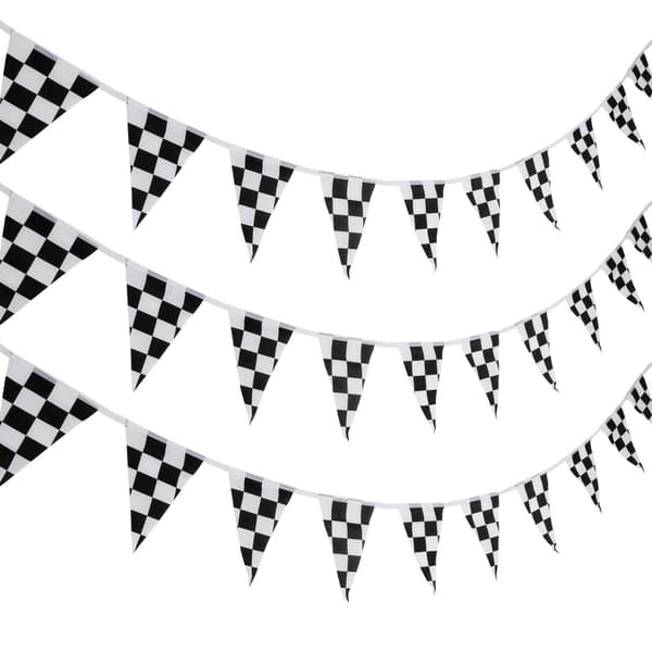 1 stk. 10m sort og hvid gitter trekant flag formel Racing