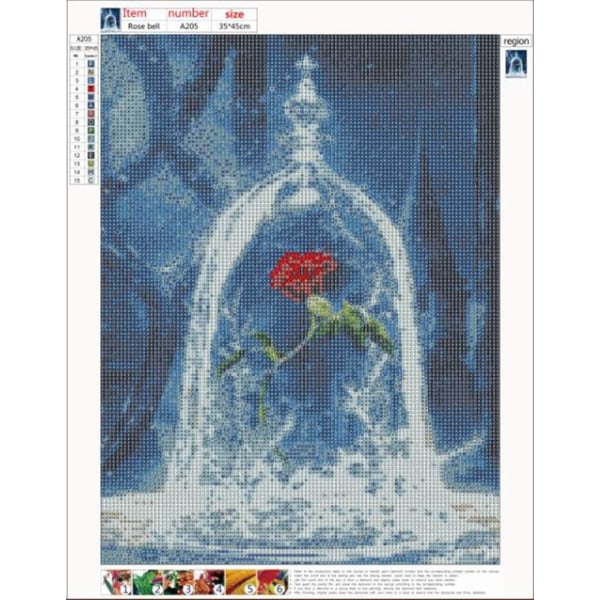 Complete beauty and the beast cross stitch embroidery set, 35x45