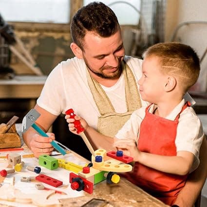 Leksaker för barn i trä - DIY 3D verktygslåda för barn att bygga