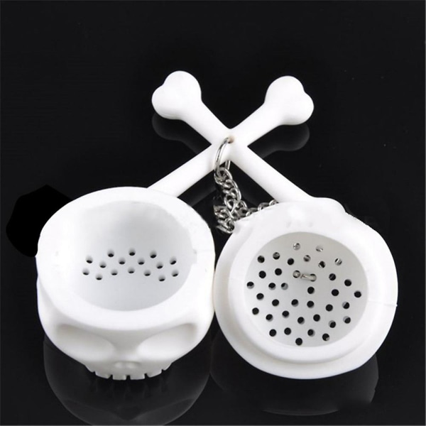 Halloween Gift Spoof Skull Head Silicone Tea Strainer Stainless