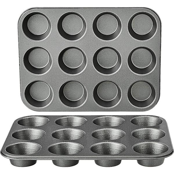 Sæt med 2 non-stick muffinforme i kulstofstål