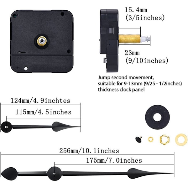 1 set batteridriven klockrörelsemekanism ersättning DIY S