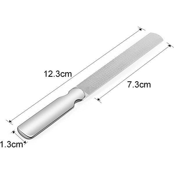 Rustfrit Stål Neglefil, Dobbeltsidet Metalbuffer Neglefiler med