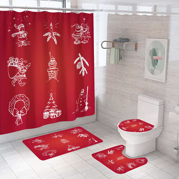 4 stycken julduschar med halkfria mattor (stil B)