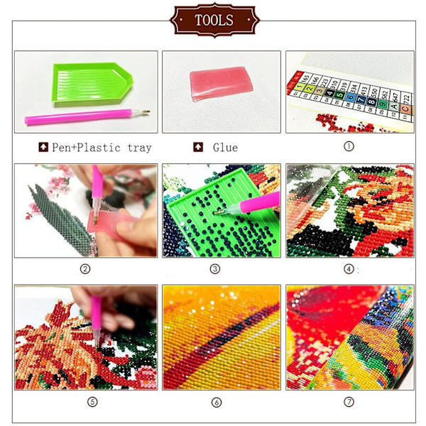 Diamantmålning, DIY Diamantmålning Konstkit Pussel, Älg