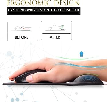 Ergonomisk Musematte med Håndleddstøtte Gel Musematte med Håndledd