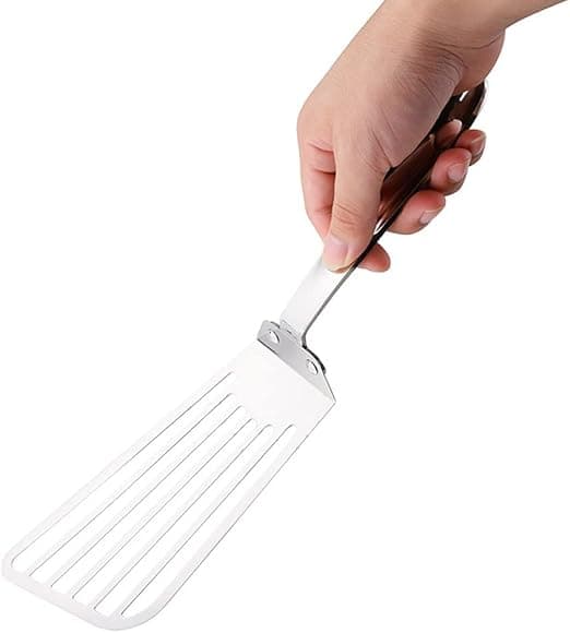 Ribbet Fisk Spatel med Rustfrit Stål Blad Spatel