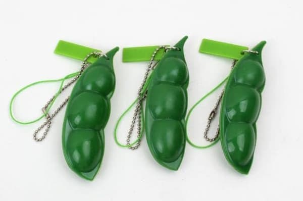 Nyckelring, 3-pack Crush Keychain Squeeze Bean Squishy Sojabönor för