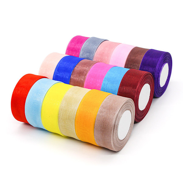 1 Rulle Transparent Chiffongband för Presentförpackning Bröllopspresent