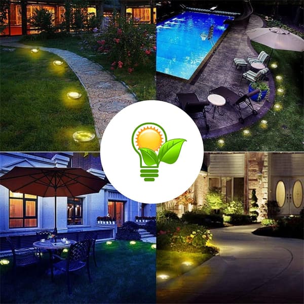 4-pak med 20 LED Solcellelampe Udendørs Solcelle Spotlight Udendørs