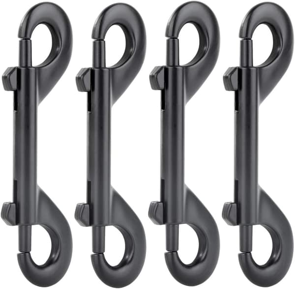 4-pack Nickelförkromade Zinklegering Karabinerhakar med Dubbelsidig Trigger