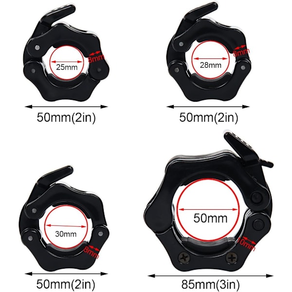 Par med vektstangstoppskiveklemmer for diameter 30 mm