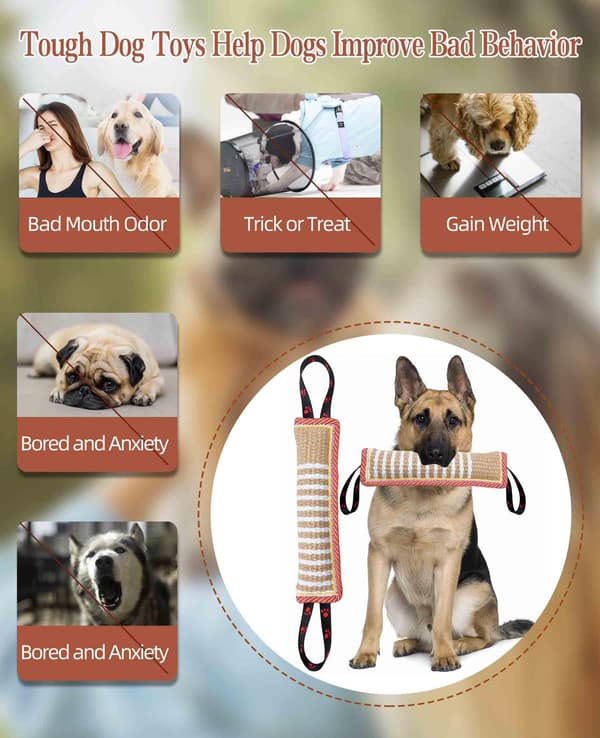 Hundetrækningstøj, robust jutebiddepude