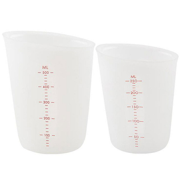 2 st Silikonmätkoppar med gradering, 250 ml/500 ml