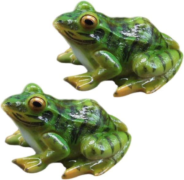 Hartsstatyett i Resin, 2-pack - Mini Groda Djurformade Statyer -