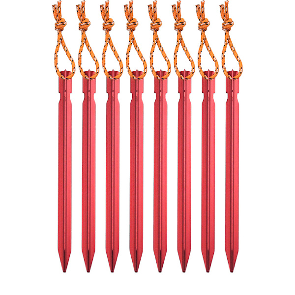 Ett set med 8 utomhustält, med campingspikar av aluminiumlegering