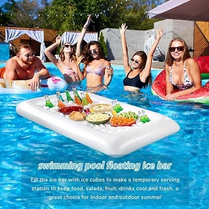1 stycke flytande poolbar, uppblåsbar poolbricka, uppblåsbar