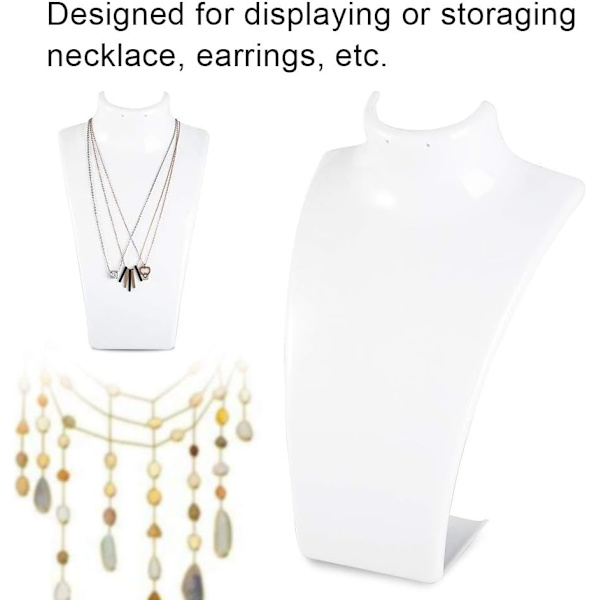 1 stk (Hvit) Smykkedisplaystativ, Halskjede Bust Display Holder
