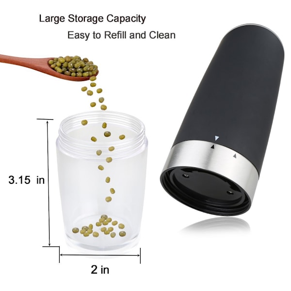 1 st Elektrisk Pepparkvarn Hushåll Automatisk Gravitation