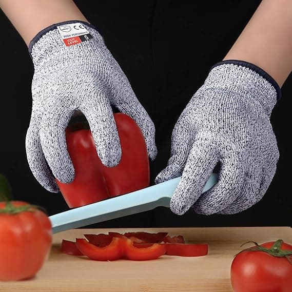 2PCS Cut Resistant Gloves, Cutting Gloves Level 5 Protection for