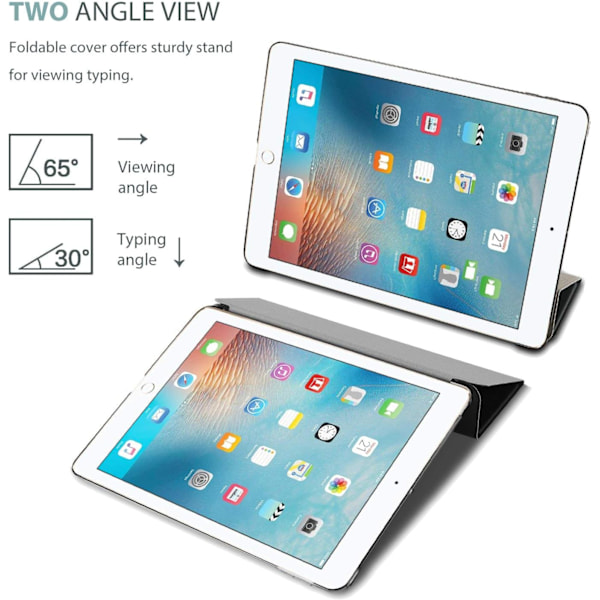 Smart Case för iPad 9,7 tum iPad 6:e/5:e generationen 2018 2017 (Modell: A1893 A1954 A1822 A1823), Ultra Smalt Lätt