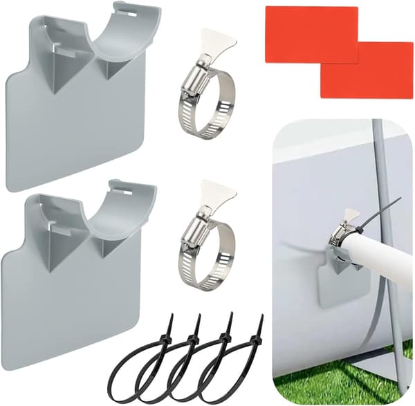 2-pack (Grå) Poolrörshållare Vattenledningssupport