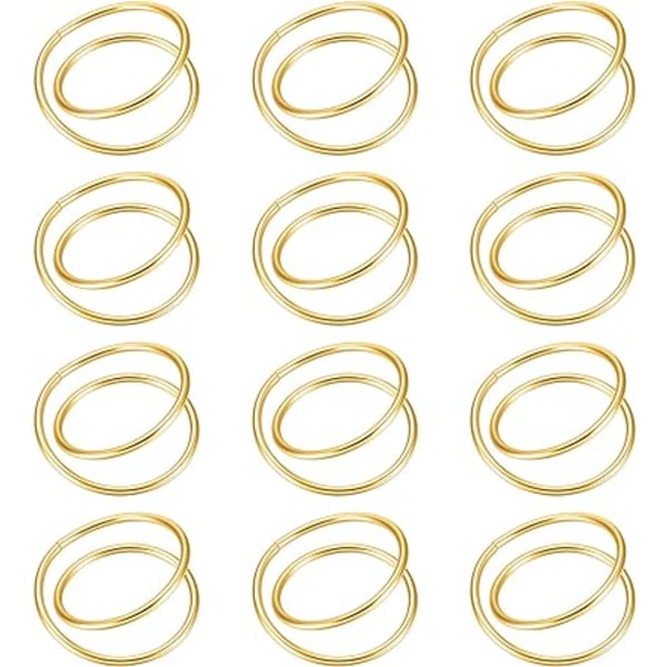 12 delar (guld) Servettringar i guld Metall Spiral Servettringar