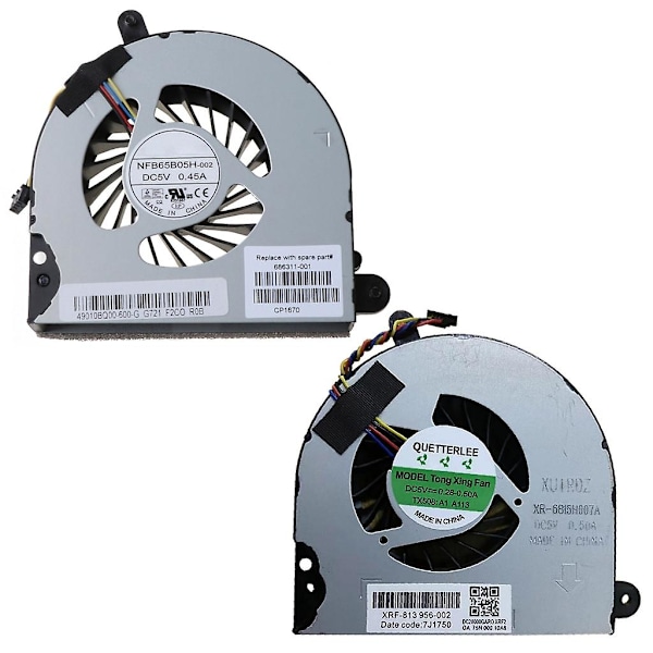 CPU-kylfläkt för HP Elitebook 8560p 8570p 8560 8560B bärbar dator kylfläkt svart
