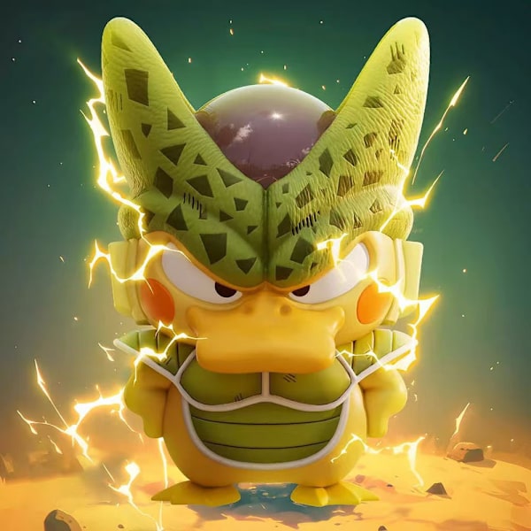 Sharukaduck cos bilpynt, avtagbare figurer rundt, trendy leke Q-versjon, søt skrivebordsdekor