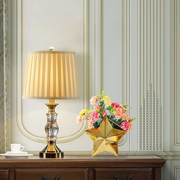 1 stk gullstjerneformet keramisk liten skrivebordsvase vase plante