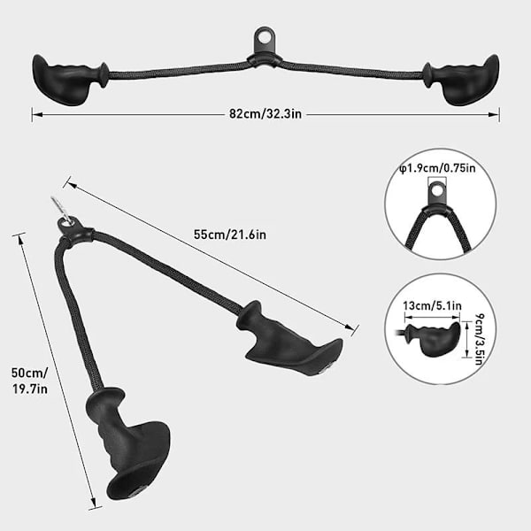 Træktov Bodybuilding Triceps Biceps Pull Down Tilbehør