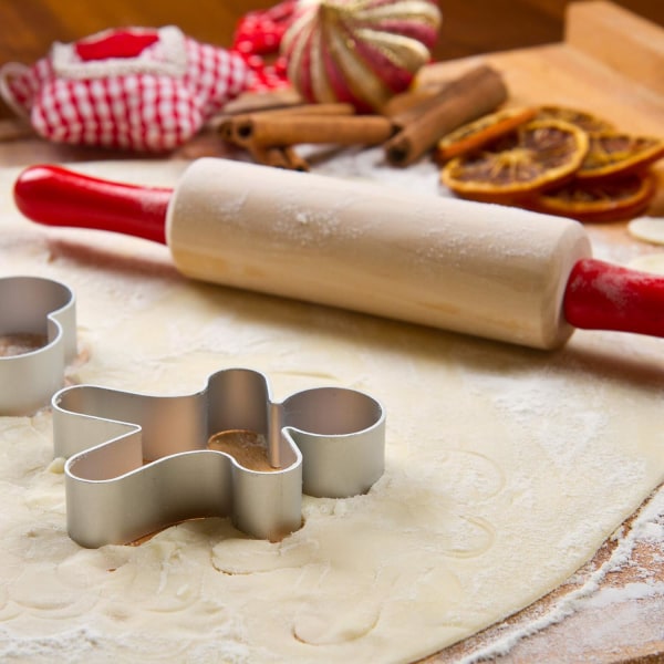 5 stycken pepparkaksmän-kakformar i rostfritt stål